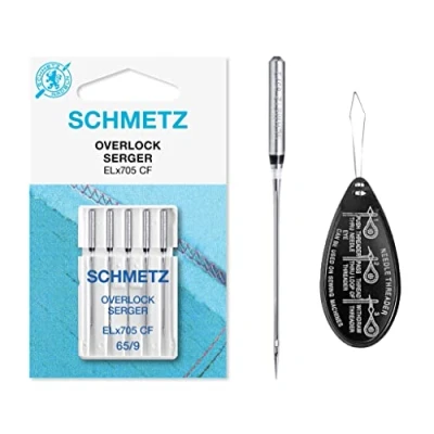 Image of Overlock / Serger ELx705 CF (Chrome Finish) Coverstitch Sewing Machine Needles, Size 65/9, Includes Large Needle Threader