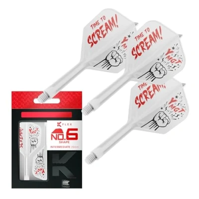 Image of Target Japan Scream K Flex Dart Flights and Shaft System, No.6 Pack of 3 Kflex All In One Flight, Player Edition Akito Yamagata Darts Accessories Stem Intermediate (26mm)