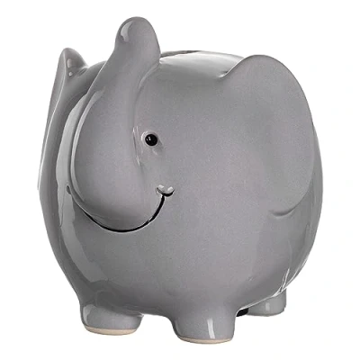 Image of LEONARDO HOME Bambini Money Box 11.5 cm Grey Elephant, Ceramic, Gray, Standard Size