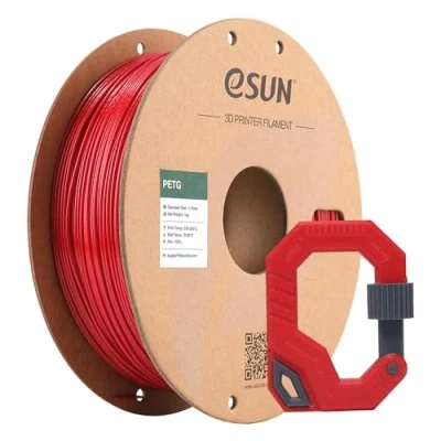 Image of eSUN PETG Filament 1.75mm, 3D Printer PETG, Dimensional Accuracy +/ 0.05mm, 1KG Spool (2.2 LBS) Printing for Printers, Fire Engine Red