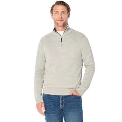 Image of Nautica Men&#039;s Quarter Zip Sweater, Grey Heather, S