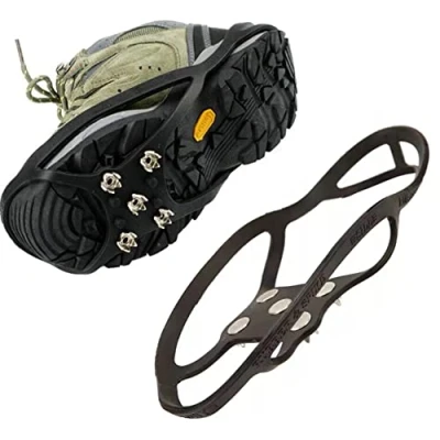 Image of Ice Grippers for Boots &amp; Shoes Non Slip Overshoe Crampons Snow Spikes with 5 Mini (Extra Large)