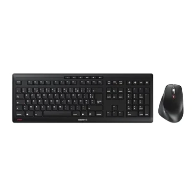 Image of CHERRY STREAM DESKTOP COMFORT, Wireless Keyboard And Mouse Set, French Layout (AZERTY), 2.4 GHz, Whisper Quiet Keys, Ergonomic Right Handed Mouse, Black