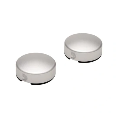 Image of D&#039;Addario Accessories XPND Guitar Pedal Footswitch Topper Button Caps Silver, 2 Pack