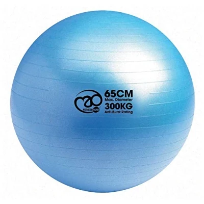 Image of Fitness Mad Anti Burst Swiss Ball, 300 kg Load Tested Yoga 55 cm / 65 75 cm, Exercise Ball for Fitness, Pilates, Pregnancy &amp; Core Workouts