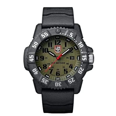 Image of Luminox Master Carbon Seal XS.3813.L Mens Watch 46mm Automatic in Black/Green Date Function 300m Water Resistant Sapphire Glass