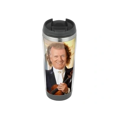 Image of Glades André Rieu Portrait Travel Mug, Thermal Insulated Cup for Hot and Cold Beverages Drinks