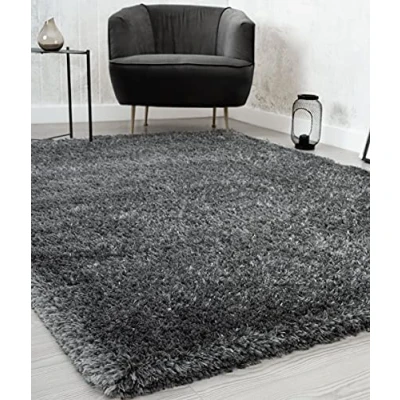 Image of Mia&#039;s Teppiche Fiona Rug Living Room, Bedroom Anthracite 160x230 cm High Pile