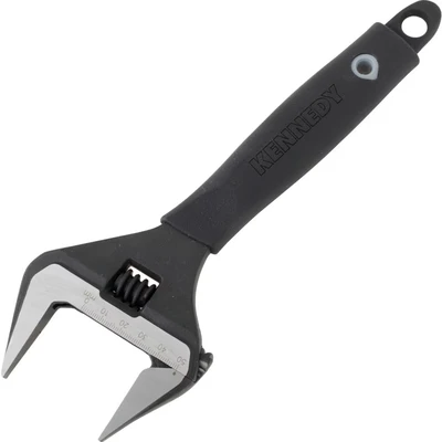 Image of Kennedy Wide Jaw Adjustable Spanner, Steel, 10in./250mm Length, 50mm Capacity