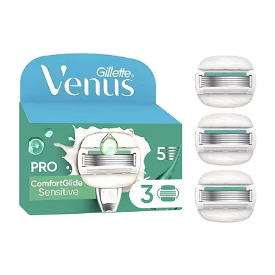 Image of Gillette Venus ComfortGlide 5 Sensitive, 3 Razor Blade Refills