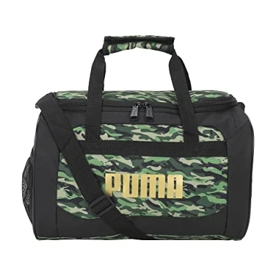 Image of PUMA Kids&#039; Evercat Transformation Duffel, Green Camo/Gold, One size