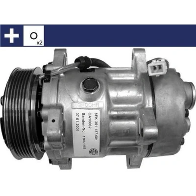 Image of 0009640486480, 9616821680, 9659231080 AC Compressor MAHLE ORIGINAL ACP 360 000S SD7V16 12V PAG 46 R134a with seal ring