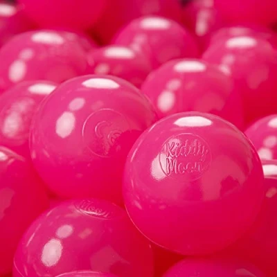 Image of KiddyMoon 50 ∅ 7Cm/2.75In Soft Plastic Play Balls For Children Colourful Certified Made In EU, Dark Pink