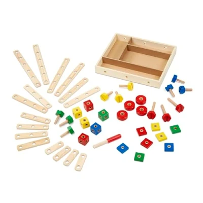 Image of Melissa &amp; Doug Wooden Construction Building Set in a Box