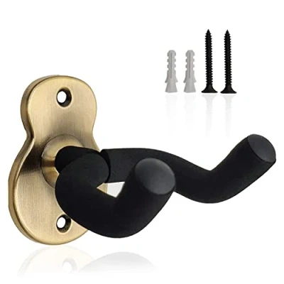 Image of ZHOUSTOU Guitar Wall Hangers Hooks for Rotating Design Holder Mount with Protective Sponge Bass Electric Acoustic Ukulele(Bronze)