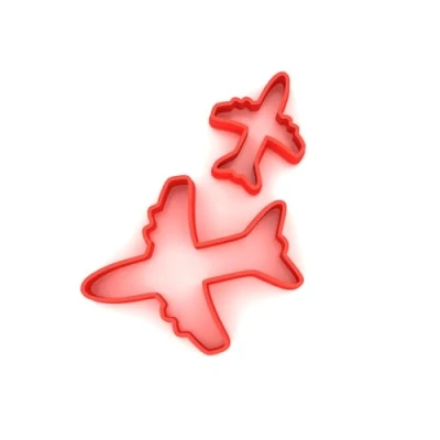 Image of Custom Cutters Airplane Shape MINI/SMALL Plastic Cutter for Baking, Fondant, Clay, Pastry, Icing, Jewellery (3CM + 5CM)