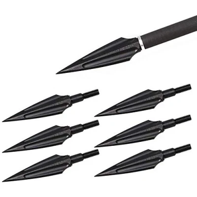 Image of Namvo 6pcs Blood Trough Willow Arrows Metal Archery Broadheads 135Grain Traditional Outdoor Hunting Head