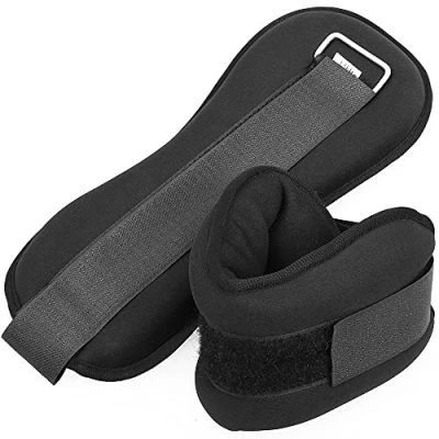 Image of DNA Leisure Ankle Wrist Fitness Weights Set Men Women Adjustable Strap Training Gym 1Kg 2kg 3kg 4kg 5kg Compact Iron (4kg (2x 2kg), Black)