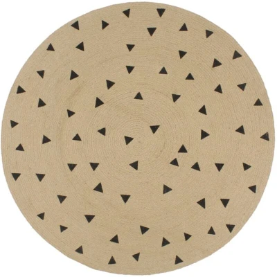 Image of vidaXL Handmade Rug Jute with Triangle Print 120 cm