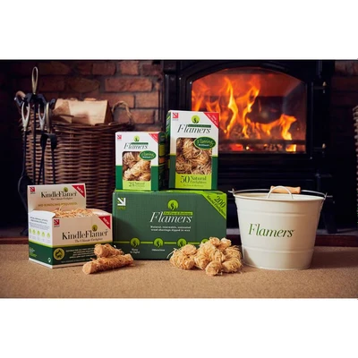 Image of 6 x 24 Flamers Natural Firelighters/ Boxes for Stoves and Barbecues BBQ