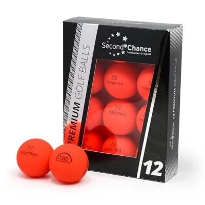 Image of Second Chance Recycled Lake Golf Balls, 12 Pack, Mixed Ideal for Practice and Play, Ball Assortment, Red