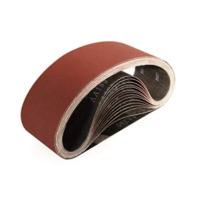 Image of Sruhrak 75 x 533 MM Sanding Belts, 400 Grits Fabric Belts for Stripping and 15 Pack