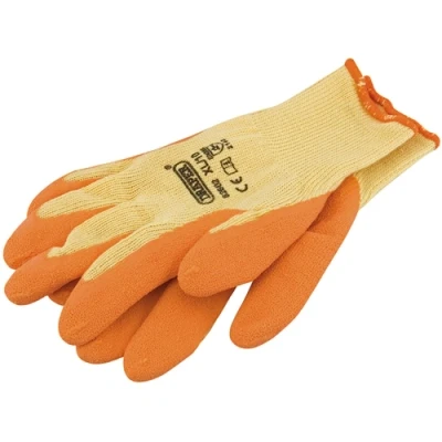 Image of Draper Heavy Duty Latex Coated Work Gloves, Extra Large, Orange