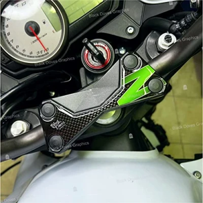 Image of Resin Adhesive Address Plate Protector Compatible with Kawasaki Z750 Z1000 Z 750 1000 (Green Black)
