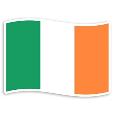 Image of 2 x 10cm Flying Irish Flag Vinyl Stickers Ireland Luggage Sticker #30994 (10cm Wide)