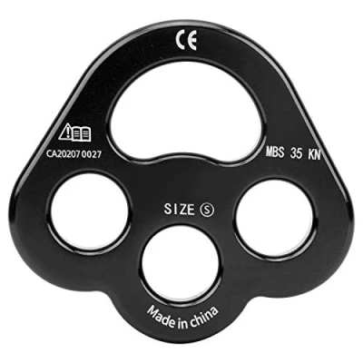 Image of Keenso Paw Rigging Plate, 35KN Aluminium Alloy 3 Holes Plate Anchor Divider Climbing Equipment(black) Other extreme sports products
