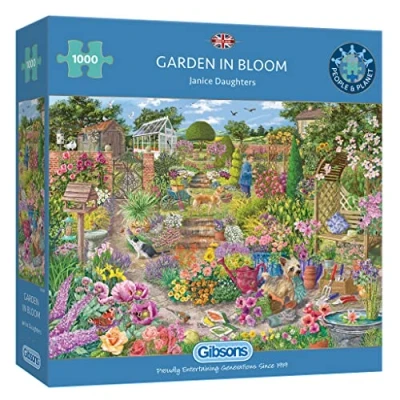 Image of Garden in Bloom 1000 Piece Jigsaw Puzzle Summer Sustainable for Adults Premium 100% Recycled Board Great Gift Gibsons Games