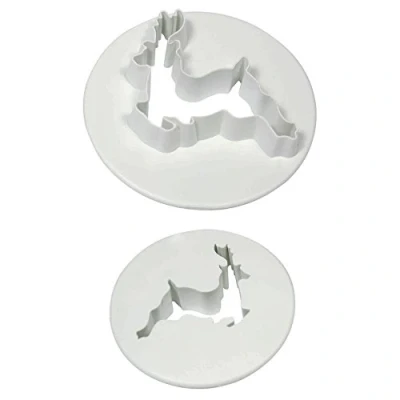 Image of PME RE485 Reindeer Cutters, Small and Medium Sizes, Set of 2, White