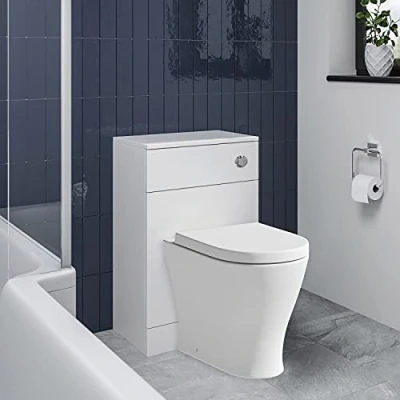 Image of BTW Back to Wall Toilet Pan Concealed Cistern Unit 500mm Soft Close Seat White