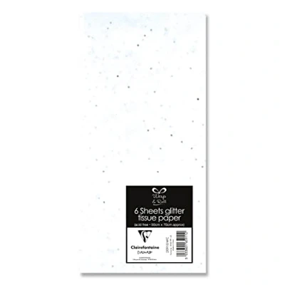 Image of Clairefontaine 20910 WC Tissue paper Pack of 6 folded sheets Dimensions: 50x70cm Pattern: White, Foil Gift wrapping, personalization, Creative hobbies