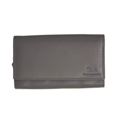 Image of MORUCHA Clutch Wallet for Women Genuine Leather RFID Blocking High Capacity Cardholder M90 (Grey)