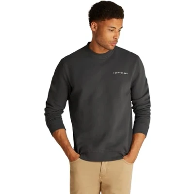 Image of Tommy Jeans Linear CREW Sweatshirt, Men&#039;s, Size: 34, Washed black