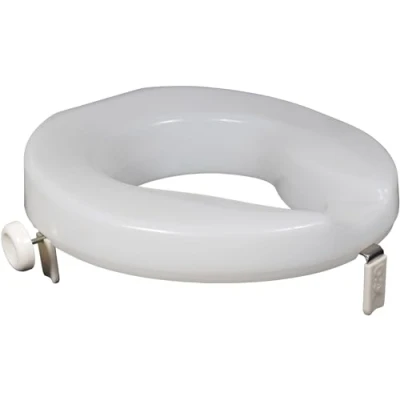 Image of Aidapt 50mm (2&quot;) Elevation Raised Comfortable Toilet Seat Easy Fit White