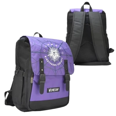 Image of Blue Sky Studios Wednesday Backpack Gifts Large School &amp; Travel Bag for Kids Teens Adults Adjustable Straps Licensed Merchandise Merch Nightshade