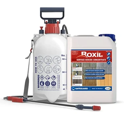 Image of Roxil 200 Wood &amp; Patio Cleaner (5L Sprayer) Cleans decking, fencing, wooden structures, patios and paving