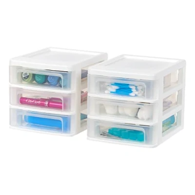 Image of IRIS Compact Desktop 3 Drawer System, White, S