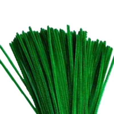 Image of Sequential 50 Green Pipe Cleaners for Craft 30cm x 6mm, Chenille Stems Arts &amp; Crafts Kids, School Crafting Projects