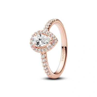 Image of Pandora Timeless 14k Rose gold plated ring with clear cubic zirconia, 58