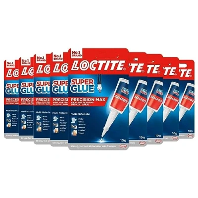 Image of Loctite Precision Max, Strong All Purpose Liquid Adhesive, Accurate Repairs, Instant Super Glue for Various Materials, Easy to Use Clear Glue, 9 x 10g