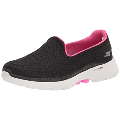 Image of Skechers women 124508 Sneaker, Black/ Hot pink, 10 UK