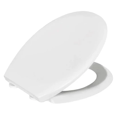 Image of Bemis Arona Soft Close Toilet Seat. Top Fixing Seat, with Quick Release for Easy &amp; Hygienic Cleaning. White Seat Adjustable Plastic Hinges. Universal Oval Shape