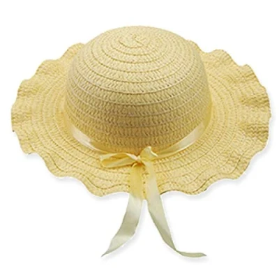 Image of LGS AKH® Kids Easter Bonnet with Ribbon One Size for Age 4 Year Plus (Yellow)