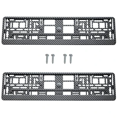 Image of PAIR (2PCS) CARBON 3D PREMIUM Car Registration License Number Plate Surround Holder Frame