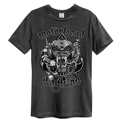 Image of Amplified Motorhead Snaggletooth Crest Unisex T Shirt Charcoal