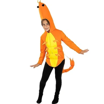 Image of Funidelia Prawn Costume for boys and girls Animals kids accessory fancy dress &amp; props Halloween, carnival parties Size 7 12 years Orange
