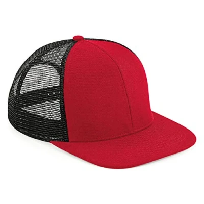 Image of Beechfield Original Flat Peak 6 Panel Trucker One Size Classic Red/Black